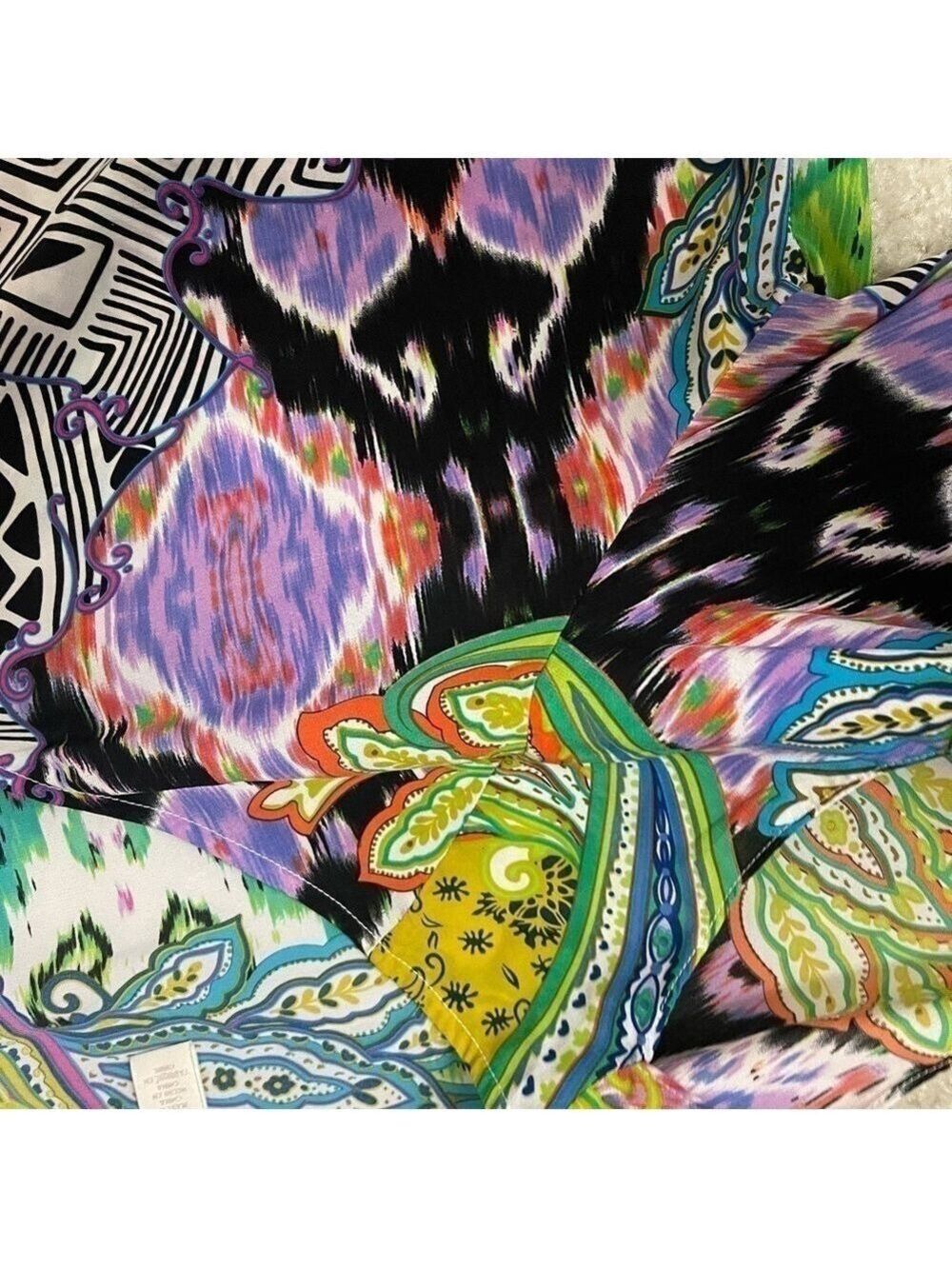 Women’s Chico’s Retro Paisley Fringe Boho Tunic Size 1 US! - Picture 8 of 9